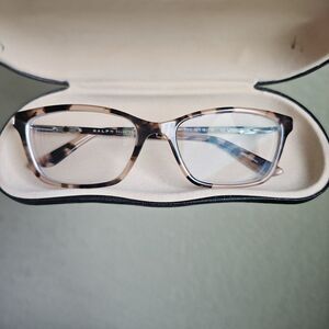 Ralph Lauren Pink Tortoise Acetate Glasses Frame Womens Cateye RA7004 1143